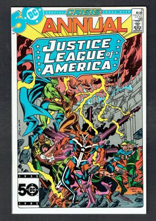 Justice League Of America Annual 3 Dc Comics 1985 Nm - Special Crisis Cross - Over