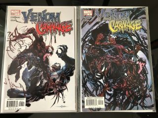 Venom Vs Carnage 1 - 2 (2004 Marvel Comics) Clayton Crain 1st Toxin Mulligan