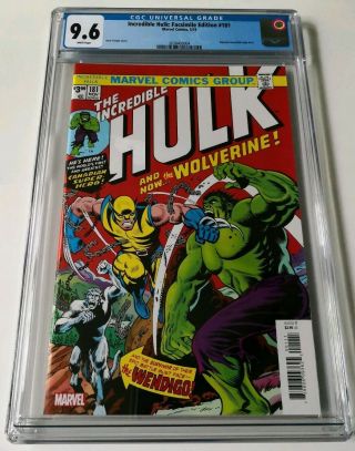 Incredible Hulk 181 Facsimile Edition - Cgc 9.  6 - Marvel 2019