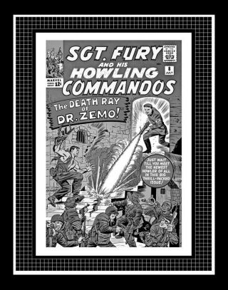 Jack Kirby Sgt Fury And His Howling Commandos 8 Rare Production Art Cover