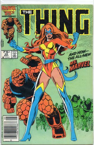 The Thing 35 Newsstand Variant 1st Appearance Ms.  Marvel 1986