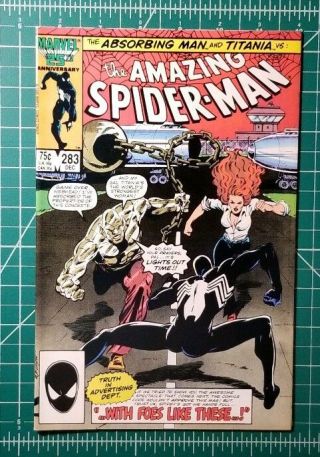 The Spider - Man 283 (1986) Marvel Comics Titania Absorbing Man App Nm 9.  4