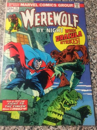 Werewolf By Night 15 Bronze Age Marvel Horror Tomb Of Dracula Cross Over