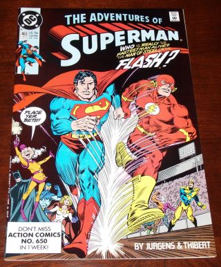 Dc Comics Superman V1 463 Vs Flash Race Classic Cover Bright