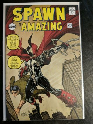 Spawn 221 Nm,  /m Unread Fantasy 15 Spider - Man Homage Cover