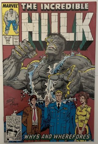 (1988) The Incredible Hulk 346 Signed By Co - Creator Jack Kirby Cbcs It