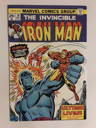 Iron Man 70 (vf,  8.  5) 1974 Sunfire Cover & Appearance; " Ultimo Lives "