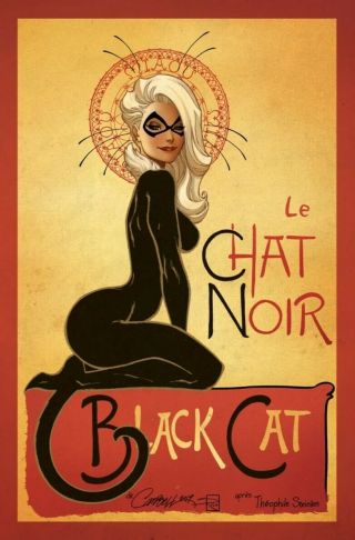 Black Cat 1 J.  Scott Campbell Le Chat Noir Signed W/coa