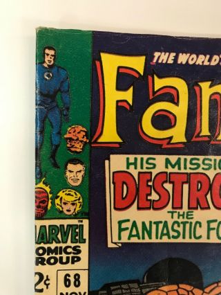 The Fantastic Four 68 Marvel Comics 1967 Jack Kirby VG,  Stan Lee 2