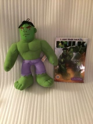 Avengers Marvel The Incredible Hulk 12” Plush & I Am The Hulk Book