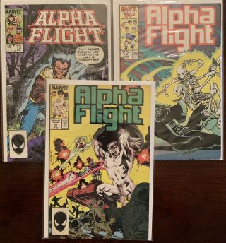 Alpha Flight Comic Book 13,  35,  51 Marvel 1984