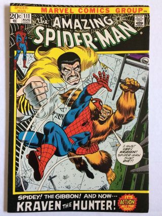 The Spider - Man 111 (august 1972,  Marvel Comics) Kraven The Hunter