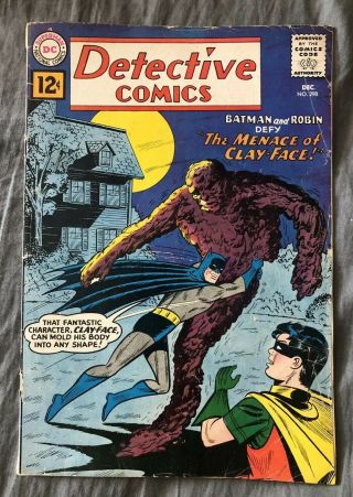 Detective Comics 298,  1st Appearance Of Clayface - Dc 1961 - Batman,  Silver Age Key
