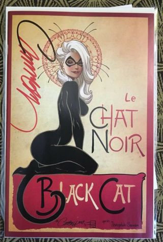 Black Cat 1 In Hand J Scott Campbell Sdcc Le Chat Noir D Signed W/