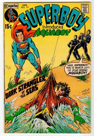 Superboy 171 - 1st Aquaboy,  Infantino/anderson Cover - Vg Dc 1971 Vintage Comic