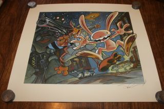 Sam & Max Poster Signed By Steve Purcell Sdcc 2018