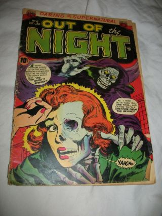 Out Of The Night 6 Golden Age Horror 1953 Pre - Code Comic Rare Acg Cgc
