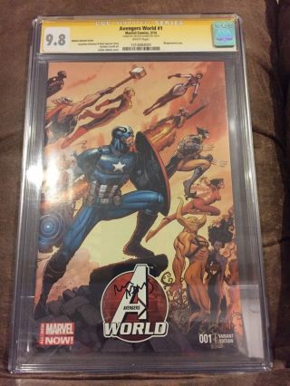 Avengers World 1 Cgc 9.  8 1:75 Signed Arthur Adams Wraparound Variant Marvel