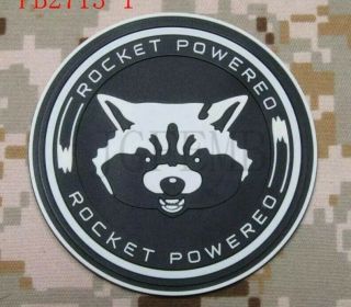 Guardians Of The Galaxy Rocket Raccoon Powered 3d Pvc Patch