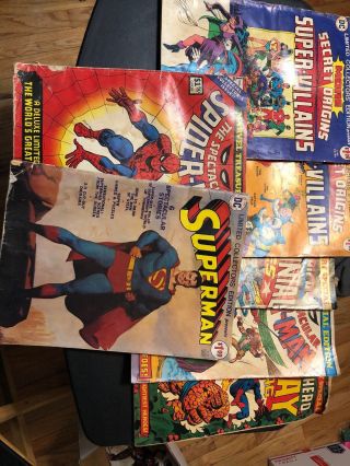 7 Marvel Dc Treasury Collectors Edition Superman Spiderman Villians Origins Comi