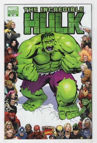 Incredible Hulk 601 (oct 2009) Michael Golden 70th Frame Variant - Olivetti A