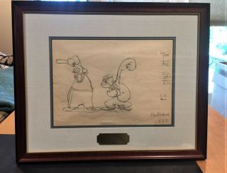 Production Drawing Phil Dipaola Signed Popeye Meets William Tell 1940