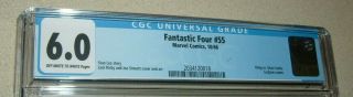 FANTASTIC FOUR 55 CGC 6.  0 BLUE CLASSIC KIRBY THING vs SILVER SURFER COVER 1966 3