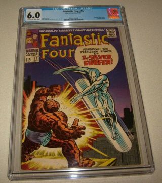 FANTASTIC FOUR 55 CGC 6.  0 BLUE CLASSIC KIRBY THING vs SILVER SURFER COVER 1966 6