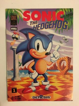 Sonic The Hedgehog 1 1991 Sega Genesis Mini Ashcan Promo 1st App Anime Rare