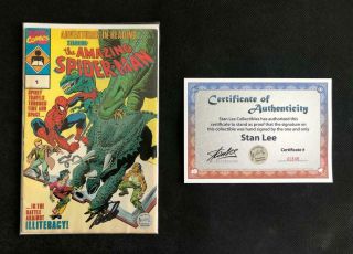 Spider - Man 1 Signed By Stan Lee W/coa Adventures In Reading Promo 300