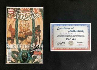 Spider - Man 1 Signed By Stan Lee W/coa Ends Of The Earth Big Hero 6 300
