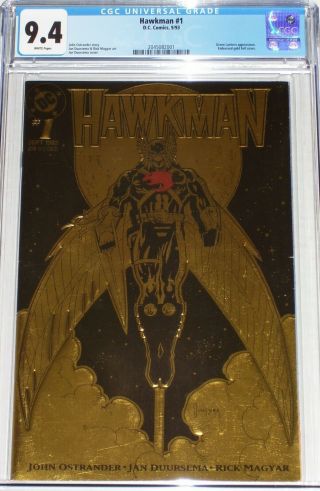 Hawkman 1 Cgc Graded 9.  4 From Sept 1993 Embossed Gold Foil Cover.  Green Lantern