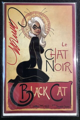 Black Cat 1 J Scott Campbell Le Chat Noir D Variant Signed 2019 Near