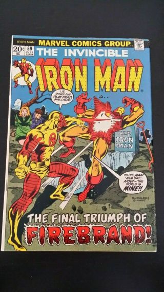 1973 Marvel Comics Invincible Iron Man 59 Fn/vf Flat Rate