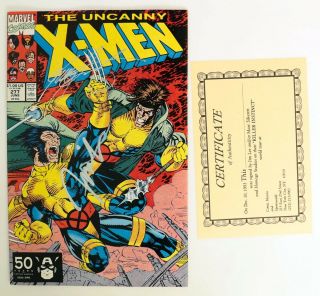 P639.  Uncanny X - Men 277 Marvel 8.  0 Vf (1991) Signed By Jim Lee & Claremont