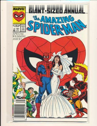 Spider - Man Annual 21 - Wedding Issue Spidey Cover B Fine/vf Cond.