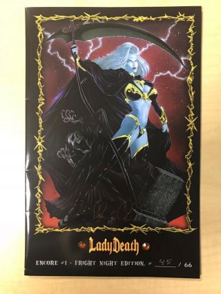 Lady Death Encore 1 Fright Night Jeweled Edition Variant Limited To 66 Rare