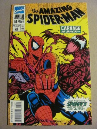 Spider - Man Annual 28 Marvel 1994 Carnage App 9.  4 Near