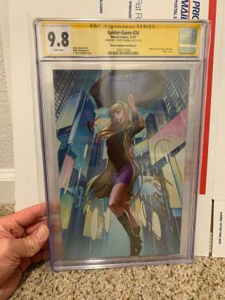Spider - Gwen 24 Cgc 9.  8 Signature Series Signed By J.  Scott Campbell