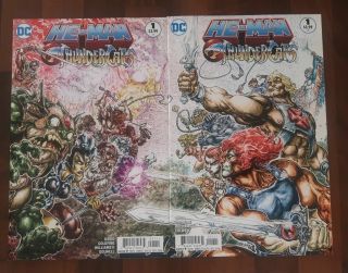 He - Man Thundercats 1 Set Of 2 Connecting Covers Dc 2016 Nm 1st Printing