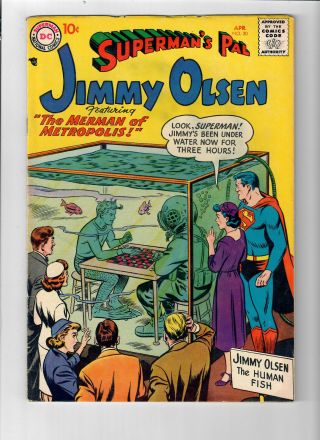 Supermans Pal Jimmy Olsen 20 - Grade 6.  0 - " The Merman Of Metropolis "