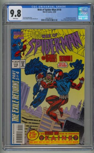 Marvel Web Of Spider - Man 119 First App.  Of Kaine Cgc Near Mint/mint 9.  8