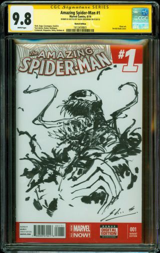 Spider - Man 1 Blank Cgc Ss 9.  8 Venom Sketch By Skan Srisuwan Nm,  /mt