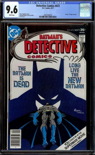 Detective Comics 472.  Cgc 9.  6 Nm, .  Great Cover.  " Death " Of Hugo Strange