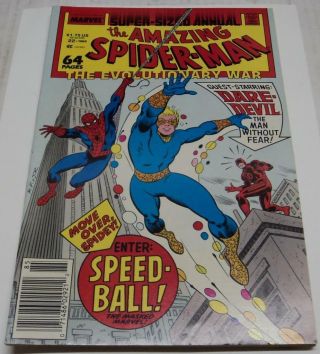 Spider - Man Annual 22 (marvel 1988) 1st Appearance Of Speedball (vf -)