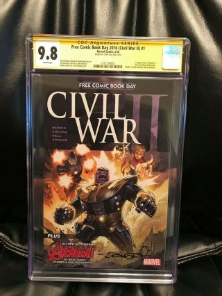 Comic Book Day 1 Civil War Ii Cgcss 9.  8 1st Ulysses Signed By John Dell
