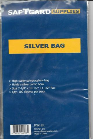 10 Silver Size Comic Book Bags And 10 Backing Boards Archival Safe