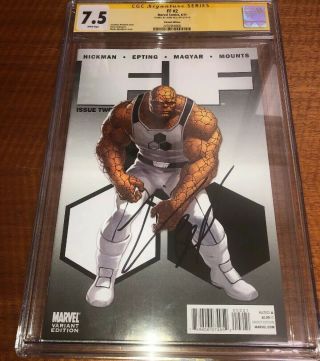 (fantastic Four) Ff 2 Variant Ss Cgc 7.  5 Signed By Jamie Bell Aka The Thing Rare