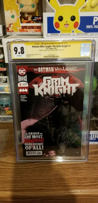 Batman Who Laughs: The Grim Knight 1 Cgc Ss 9.  8 Signed By Jock & Scott Snyder