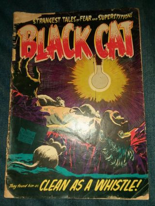 Black Cat Mystery 49 1954 Lee Elias Rat Torture Cover Pre - Code Horror Harvey